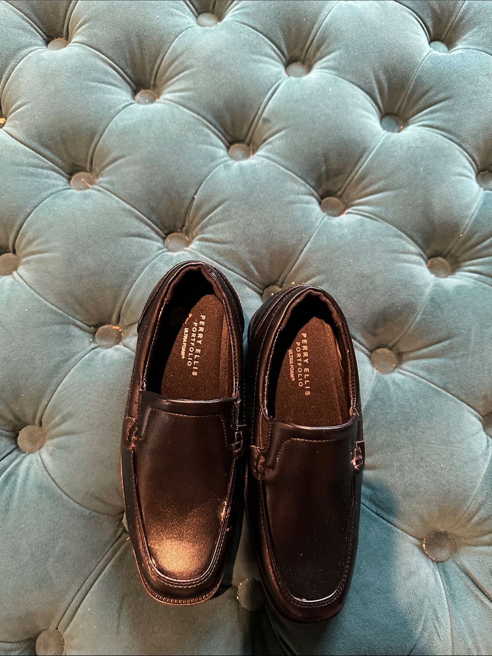 Perry Ellis Boys Black Dress Loafers